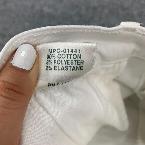 J Brand Jeans Womens 27 White Denim Cropped Raw Hem Distressed Stretch Pant - Picture 11 of 14